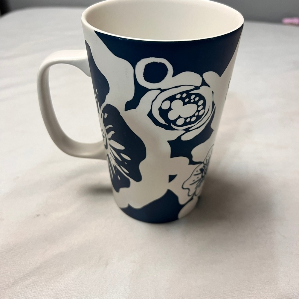 Starbucks Aloha Matte Hibiscus Floral Coffee Mug 16Oz Blue‎ White Hawaiian 2015